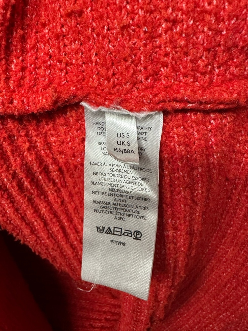 Pilcro Red Chunky Knit Turtleneck Sweater Small Cropped Cozy Textured Winter - Picture 7 of 11